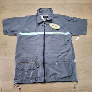 Authentic Wear 1 First Zip Up Shirt Jacket Navy Gray Sz Large‎ Y2K